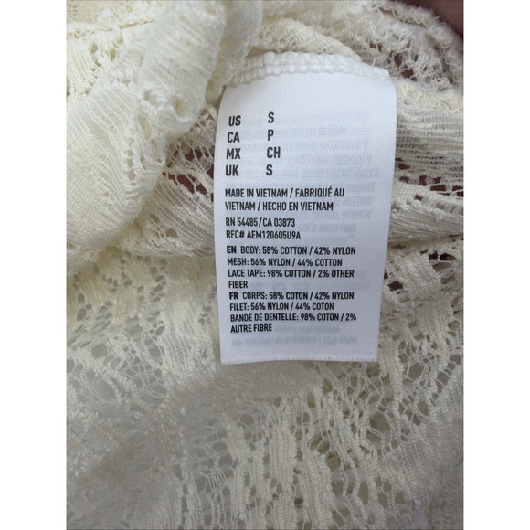 American Eagle Outfitters Women's S Ivory Lace Sleeveless Babydoll Sweetheart - Picture 8 of 8